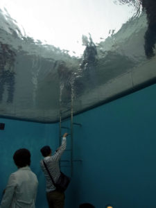 下から見た「スイミング・プール」：金沢21世紀美術館に行く