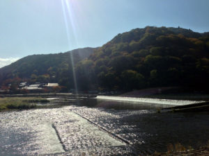 京都、嵐山の桂川