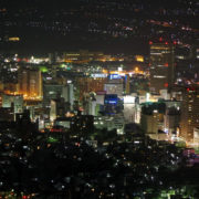 山形市、千歳山からの夜景 － 2015年4月