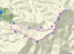 GPSの軌跡：村山市の甑岳（こしきだけ）