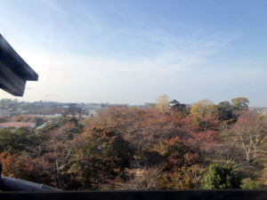 天守から見た西の丸：彦根城で「ひこにゃん」と会う